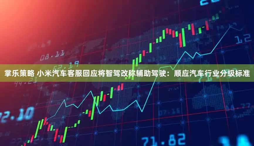 掌乐策略 小米汽车客服回应将智驾改称辅助驾驶：顺应汽车行业分级标准